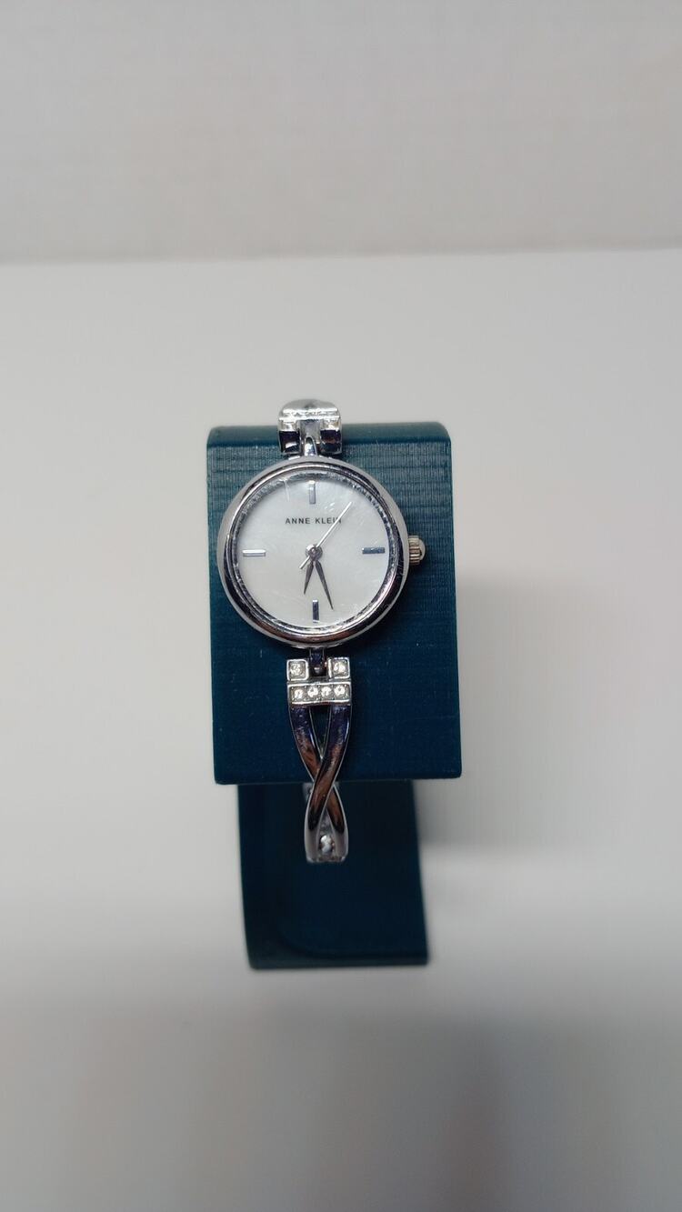 Anne Klein Silver Toned Rhinestone Watch Tested Clasp Closure
